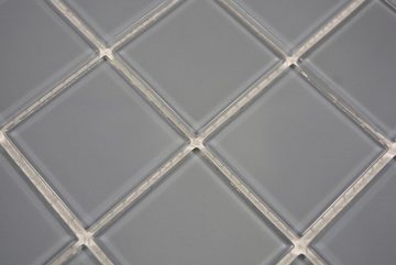 Mosani Mosaikfliesen Mosaikfliese Glasmosaik grau anthrazit BAD WC Küche WANDMosaikmatte
