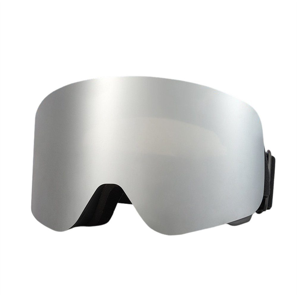 Rouemi Skibrille Skibrille für Erwachsene, Outdoor-Sportbrille gegen Wind und Sand Silberfarben | Sportbrillen