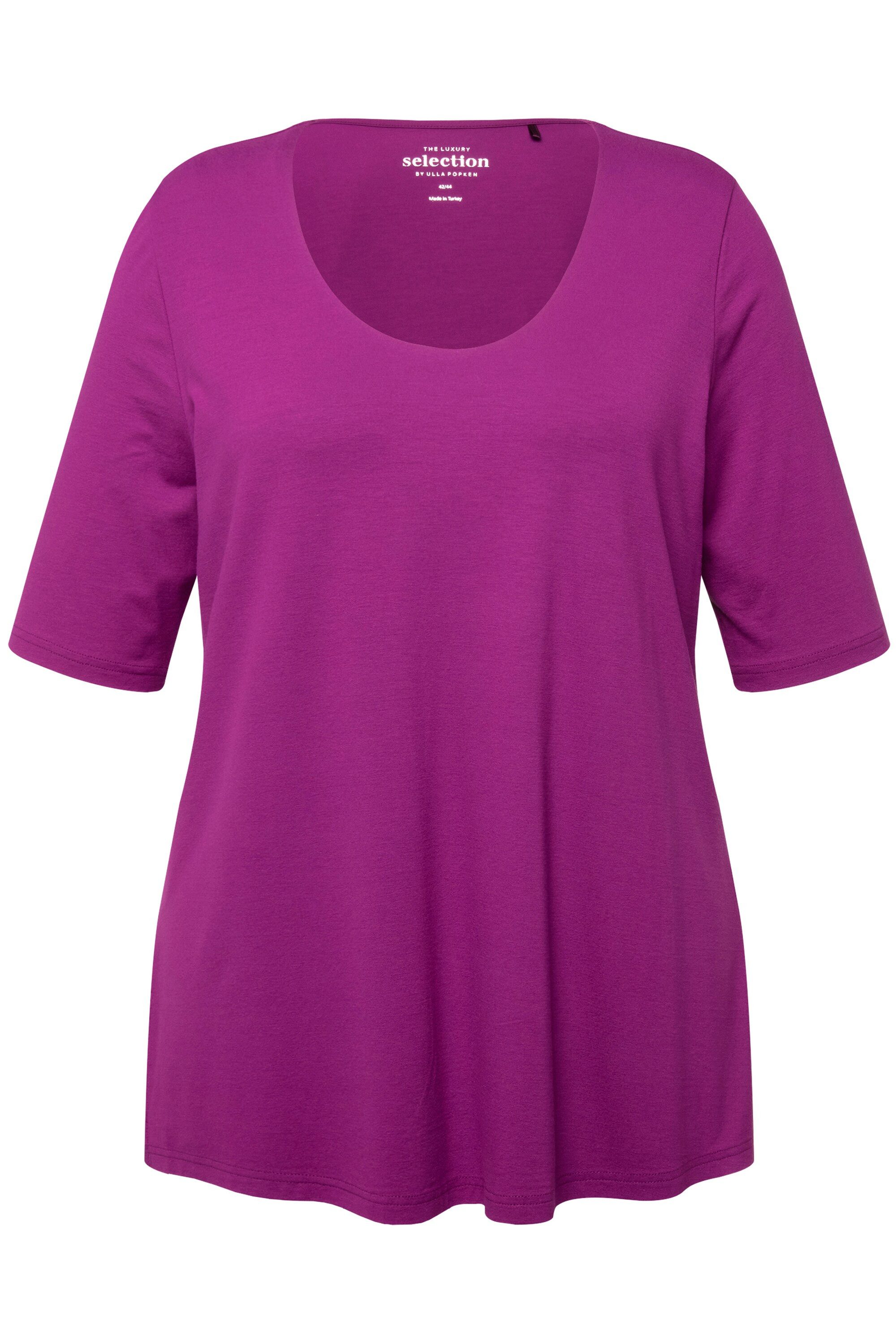 Ulla Popken T-Shirt T-Shirt vorne doppellagig günstig online kaufen