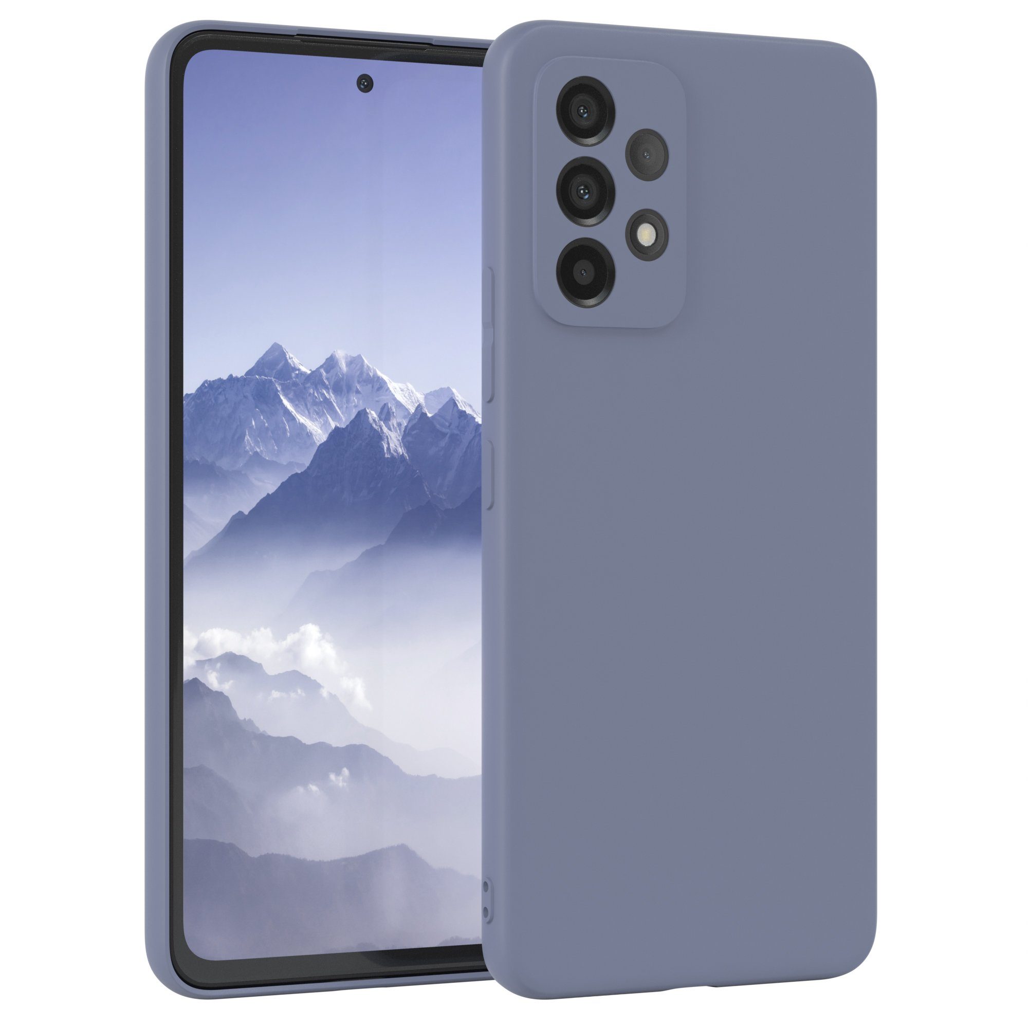 EAZY CASE Handyhülle für Samsung Galaxy A53 5G Hülle Silikon 6,5 Zoll, Silikon Schutzhülle mit Kameraschutz Matt Back Cover Soft Eis Blau