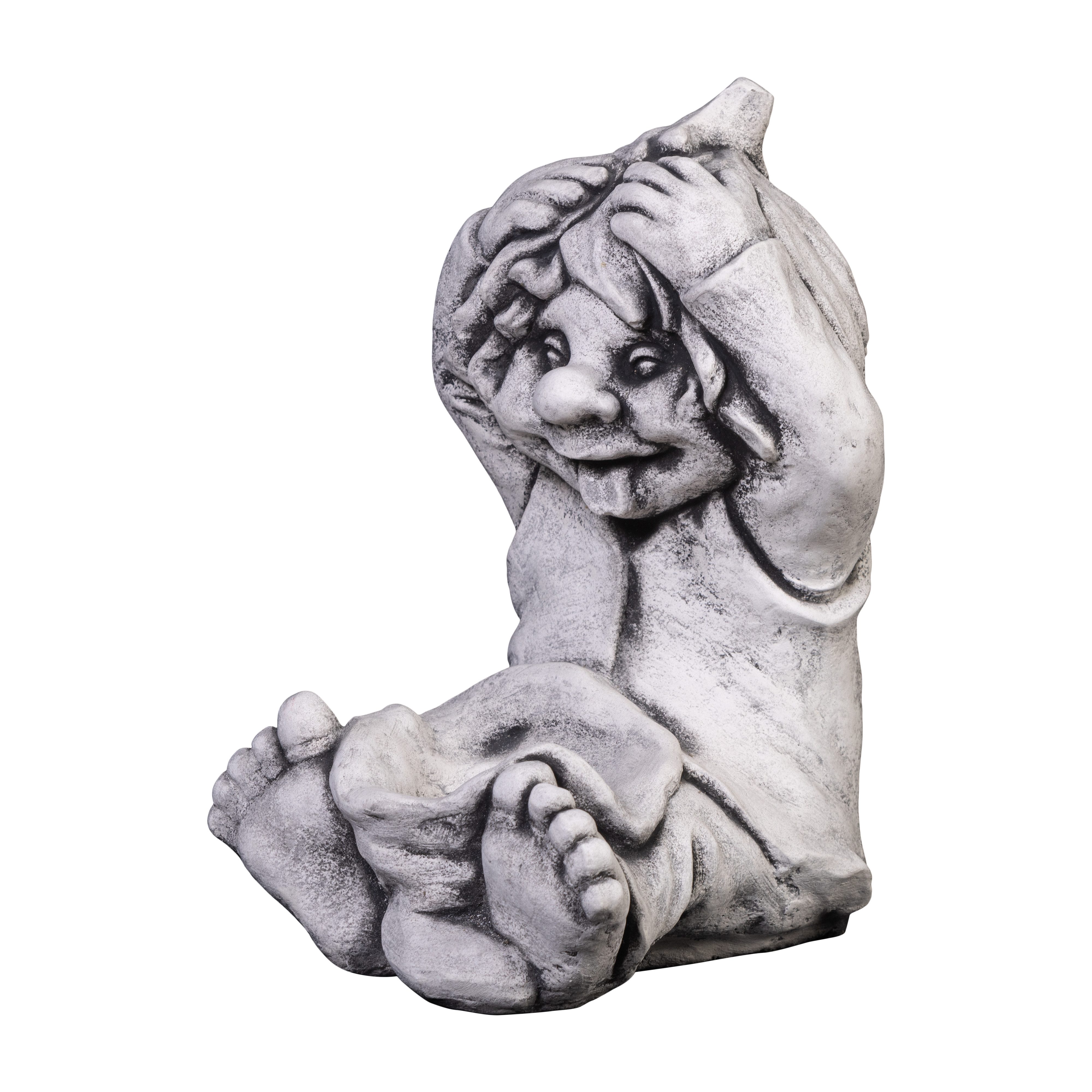 gartendekoparadies.de Gartenfigur Gnom mit Säckchen, Steinfigur, H. 30 cm, 10 kg, Frostsicher