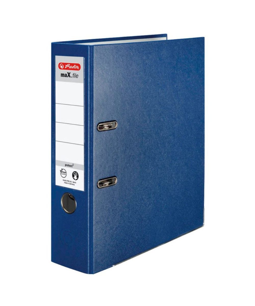 Herlitz Bankordner herlitz maX.file protect blau A4 Ordner, Oberflächenmaterial innen/außen: Papier/Papier