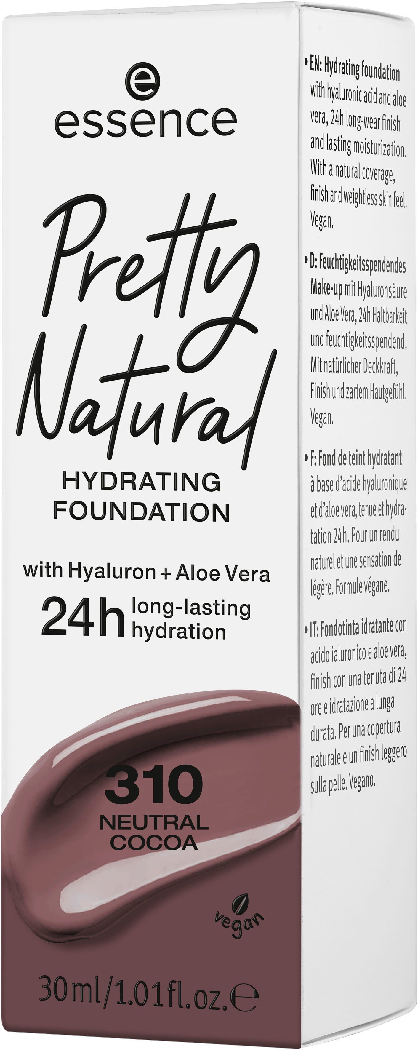 Natural Foundation Pretty 3-tlg. HYDRATING, Essence Neutral Cocoa