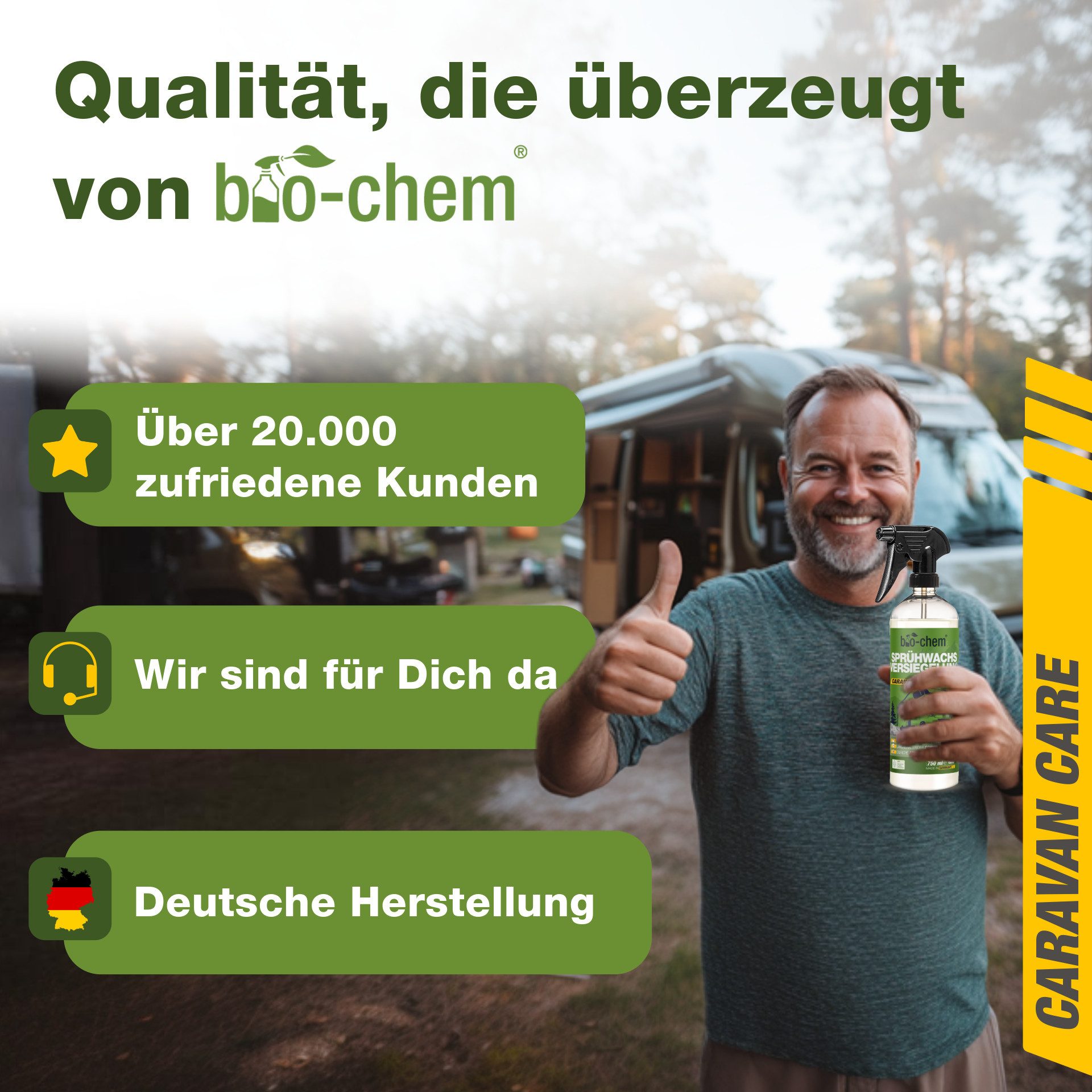 bio-chem bio-chem Sprühwachs Versiegelung 750ml – Carnauba-Wachs, Lackschutz Autowachs (Sprühwachs-Versiegelung 0.75 l Handsprayflasche)
