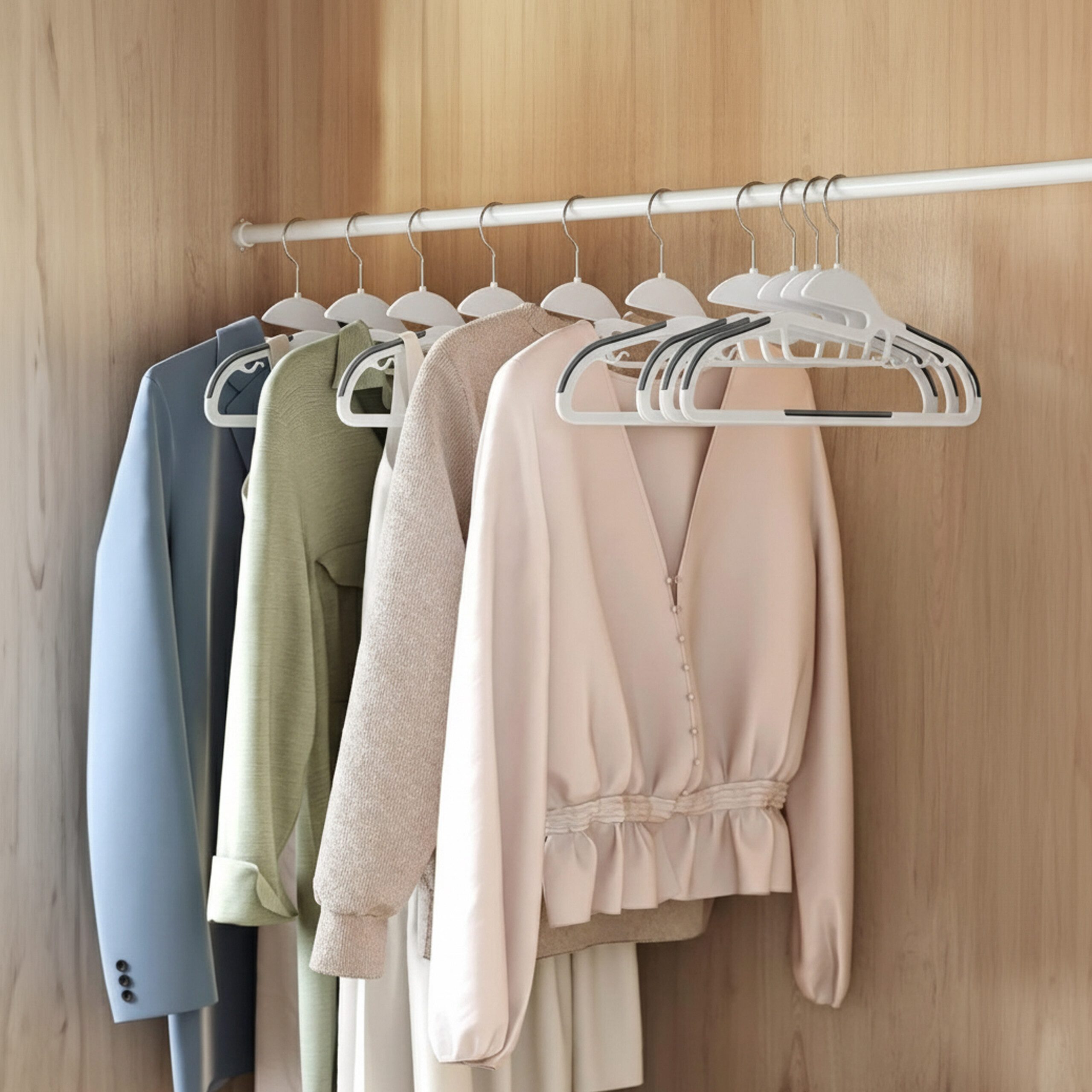relaxdays Kleiderbügel Gummierte Kleiderbügel im Set, (50er Set, 50-tlg), w günstig online kaufen