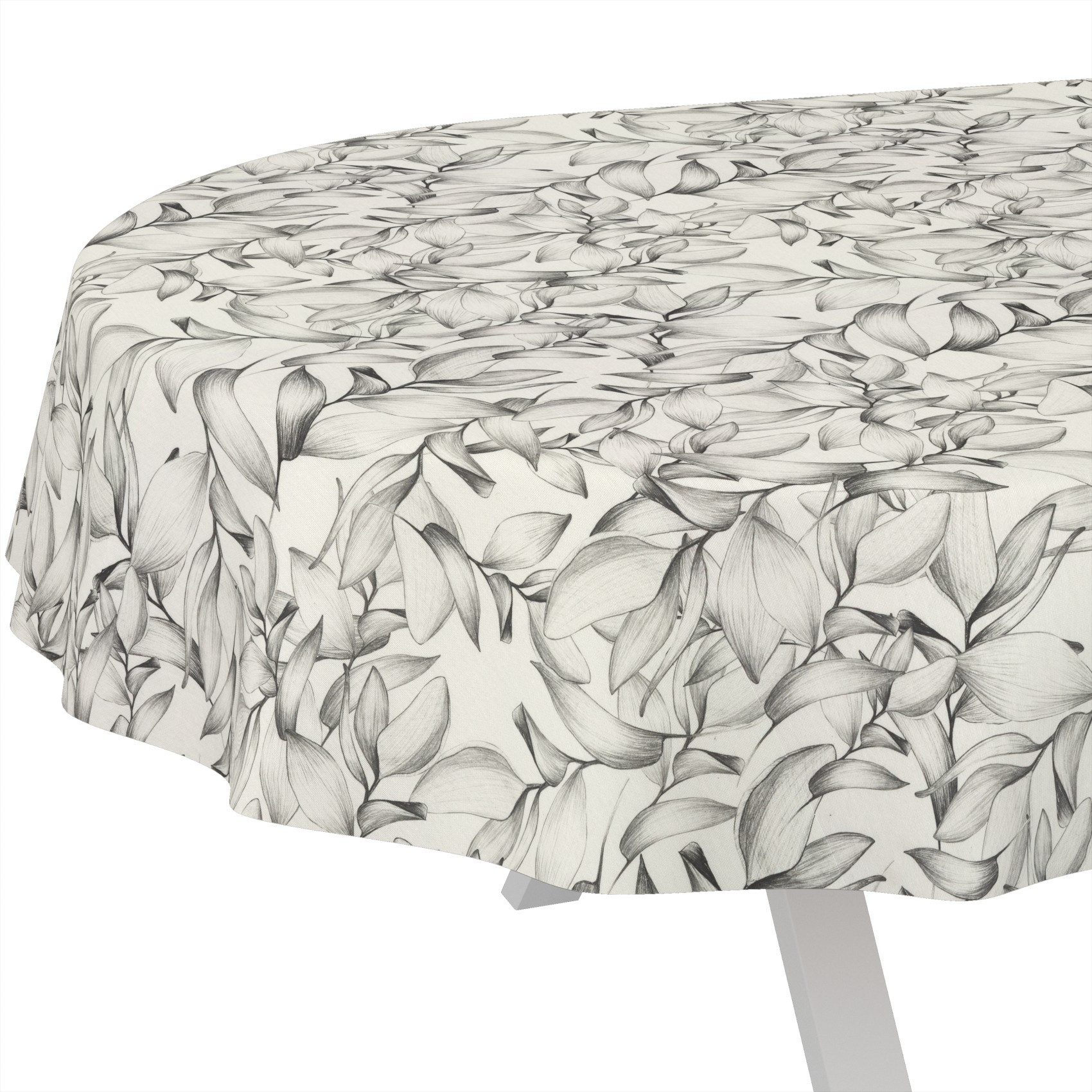 ANRO Tischdecke LANA Selene-Maritim Tischwäsche Hochwertig (Einzelstück 1-tlg), wasserabweisend Selene-Maritim Weiß Oval 160x140cm