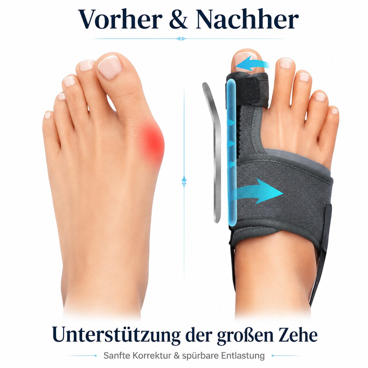 XEOOCE Fußbandage Hallux Valgus Korrektor Verstellbare Zehenspreizer 2er Set (2er Set)