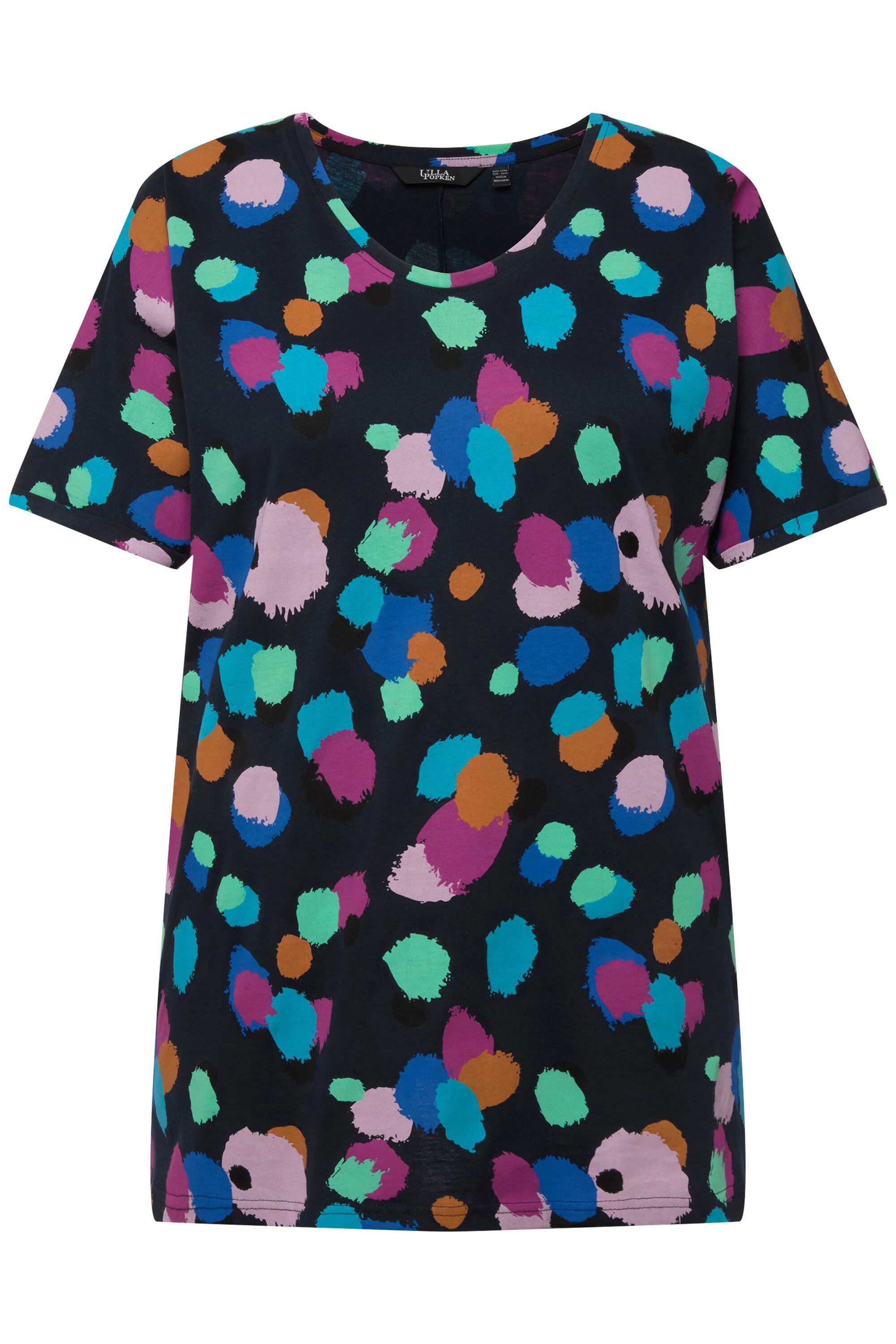 Ulla Popken T-Shirt T-Shirt Tupfen oversized günstig online kaufen