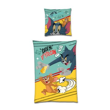 Kinderbettwäsche Tom & Jerry Bettwäsche Cartoon Linon / Renforcé, BERONAGE, 100% Baumwolle, 2 teilig, 135x200 + 80x80 cm
