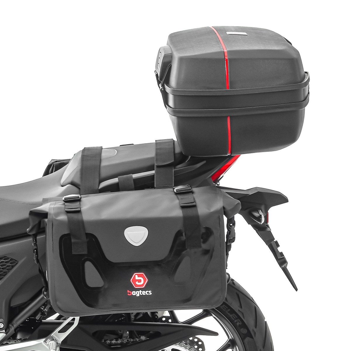 Bagtecs Kofferset Satteltaschen Set für Suzuki SV 650 / S + Topcase TP8