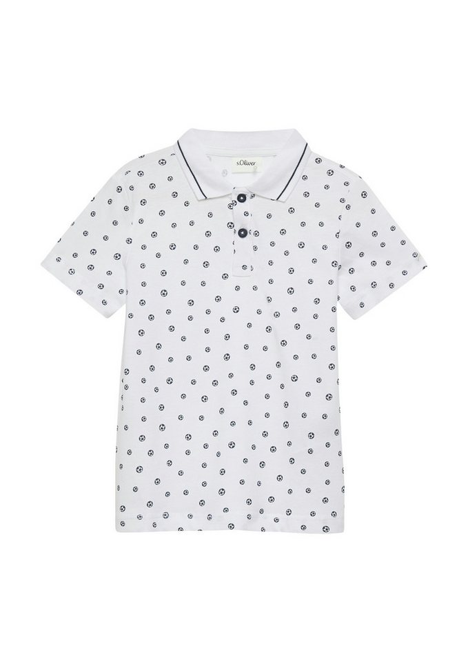 s.Oliver Junior Poloshirt mit Fußball-Allover-Print