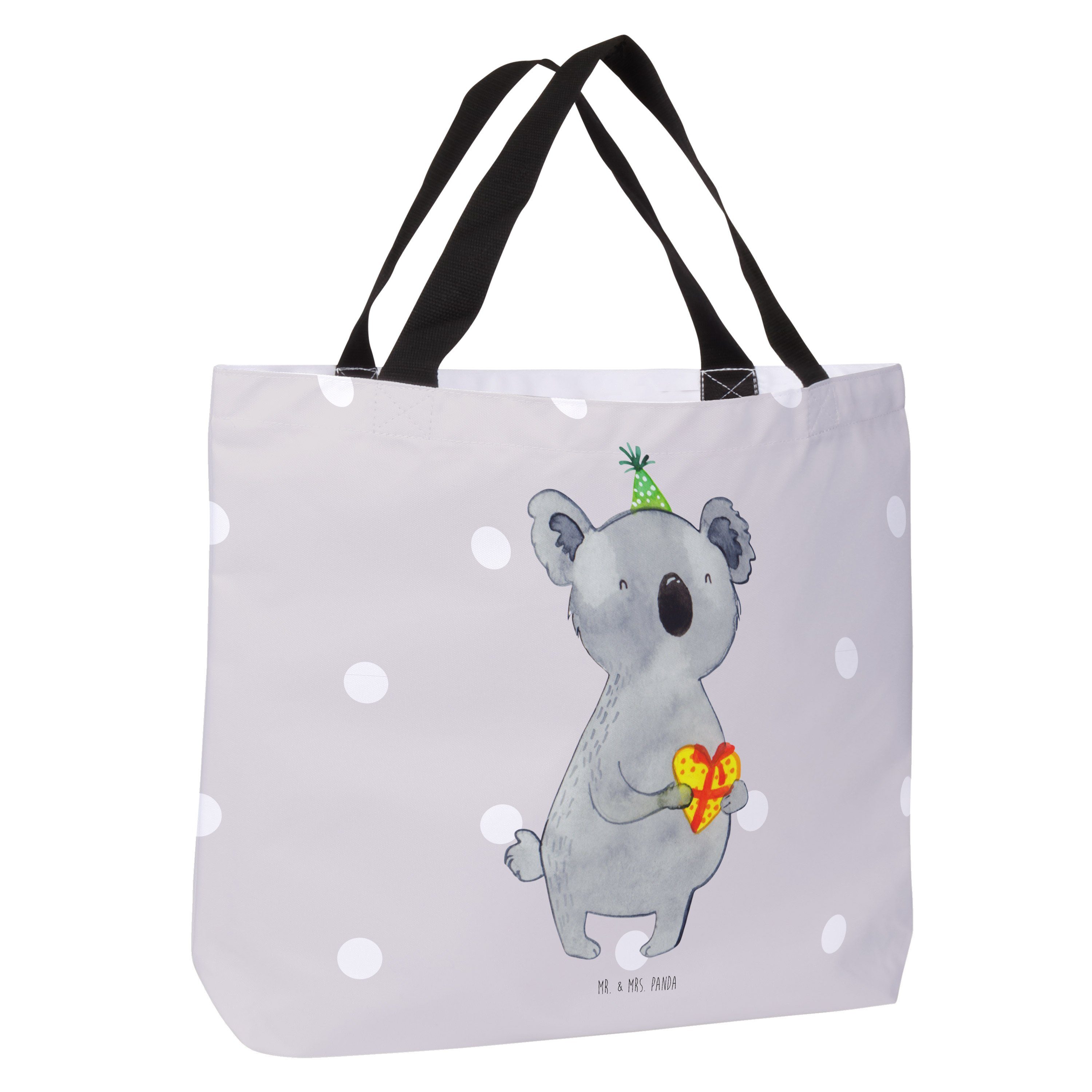 - Alltagstasche, - Mr. Geschenk Pastell Panda Grau & Shopper Geburtstag, (1-tlg) Strandtasc Koala Mrs.