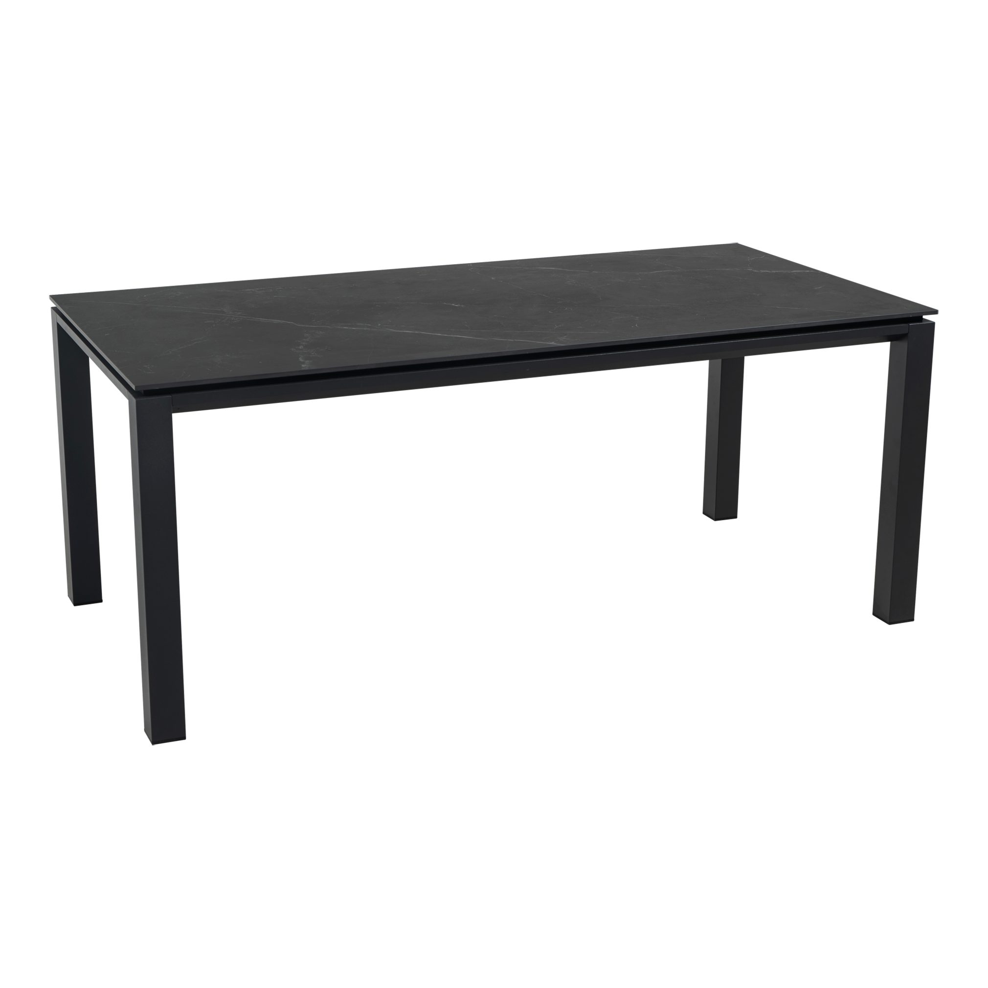 Lesli Living Gartentisch Gartentisch Tisch Monte Carlo Negro 180 cm schwarz Marmoroptik