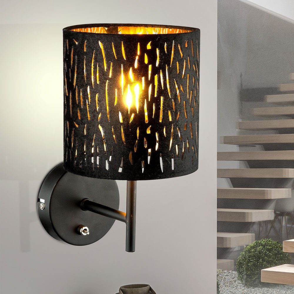Design Samt schwarz Strahler Leuchte Lampe Wand nicht Schirm Globo inklusive, Wandleuchte, Leuchtmittel