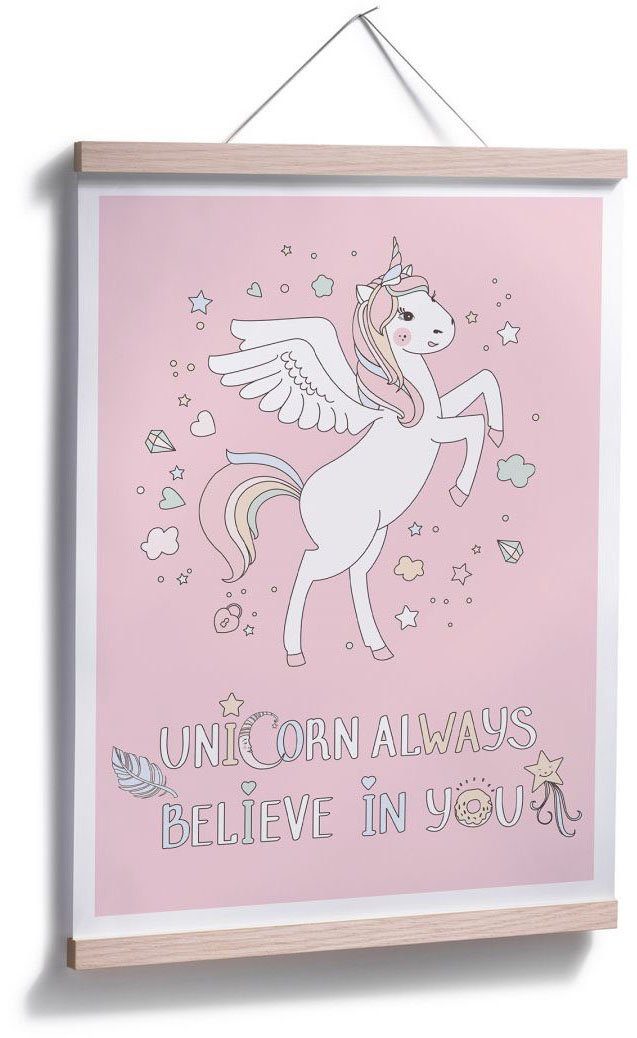 Wall-Art Poster Pegasus fliegendes Wandposter Poster, St), Wandbild, Einhorn, Kinder (1 Bild