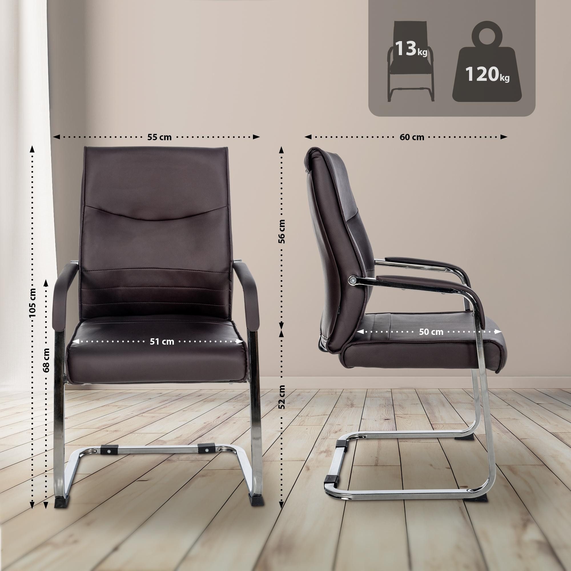 CLP Besucherstuhl Hobart (2er Set), Kunstleder günstig online kaufen