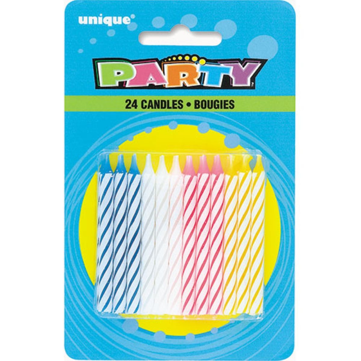 Unique Industries Inc. Geburtstagskerze Kerzen bunt 24Stk - Spiral