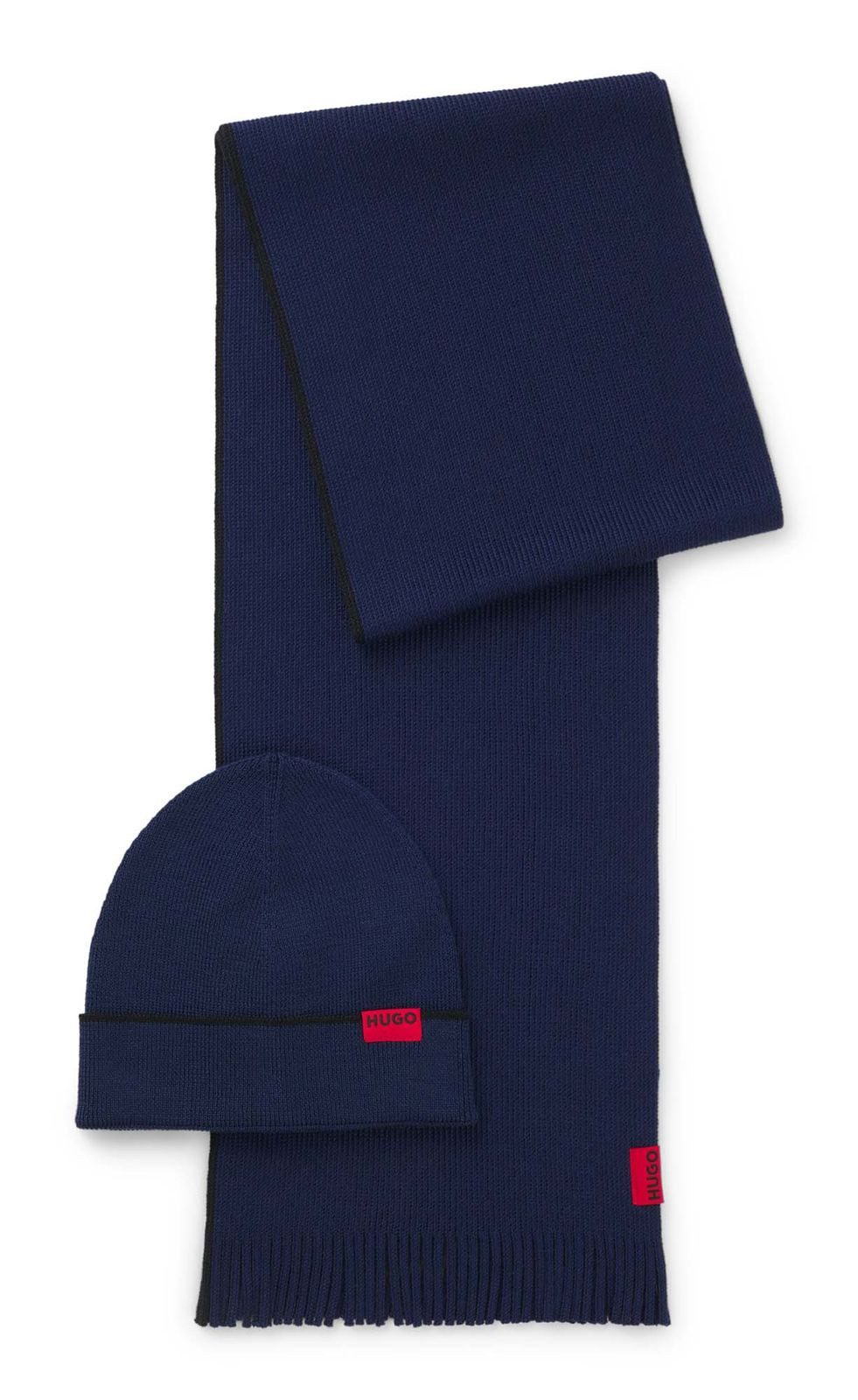 HUGO Strickmütze Set (Set, 2-St)