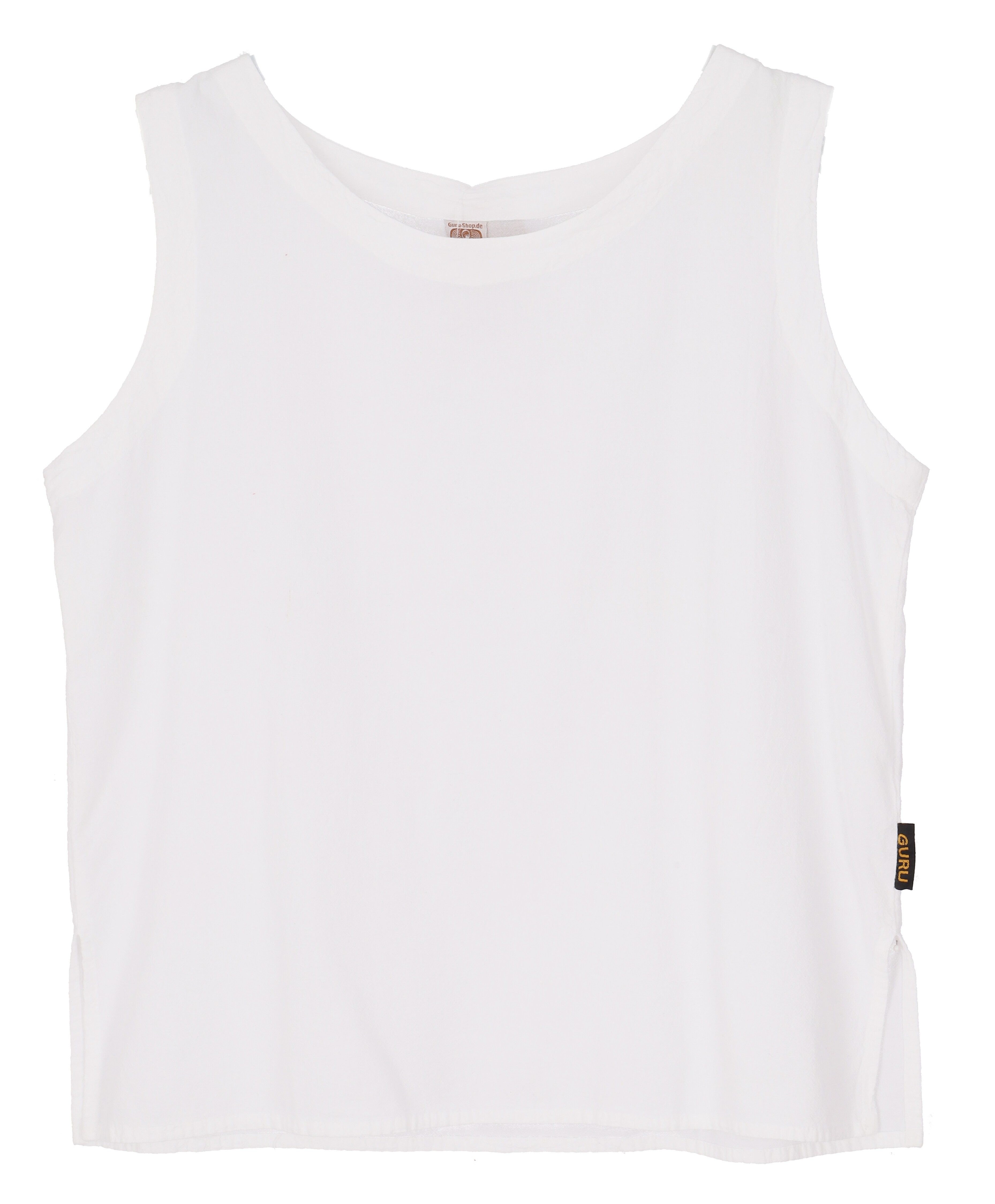 Guru-Shop T-Shirt Basic Boho Baumwoll Top, luftiges Sommertop -.. alternative Bekleidung