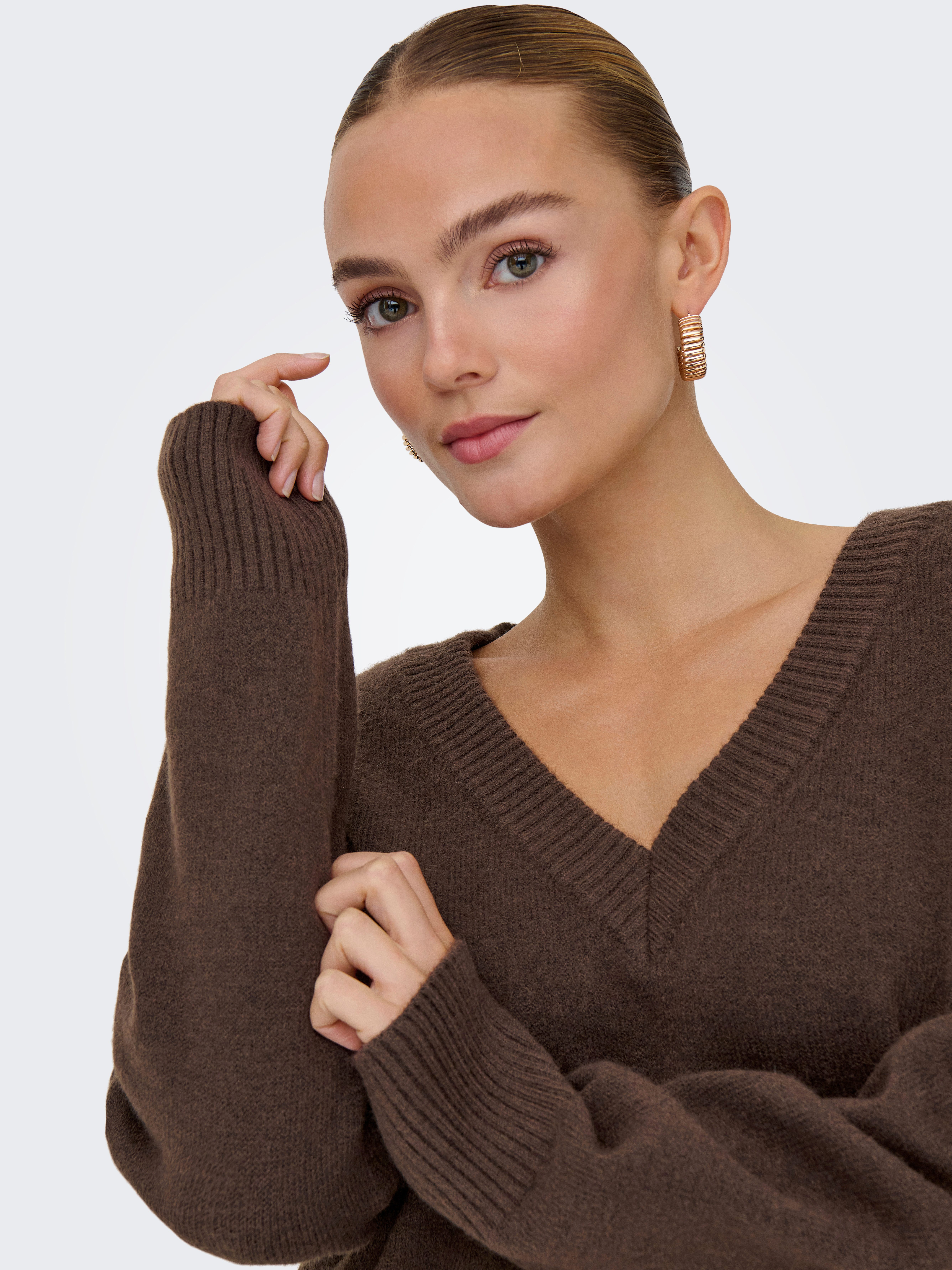 ONLY V-Ausschnitt-Pullover ONLMARI LS LOOSE V-NECK KNT