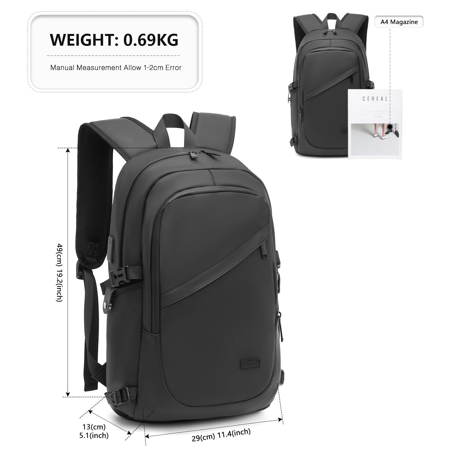 KONO Laptoprucksack Diebstahlsicherung Reisen Geschäft Arbeiten günstig online kaufen