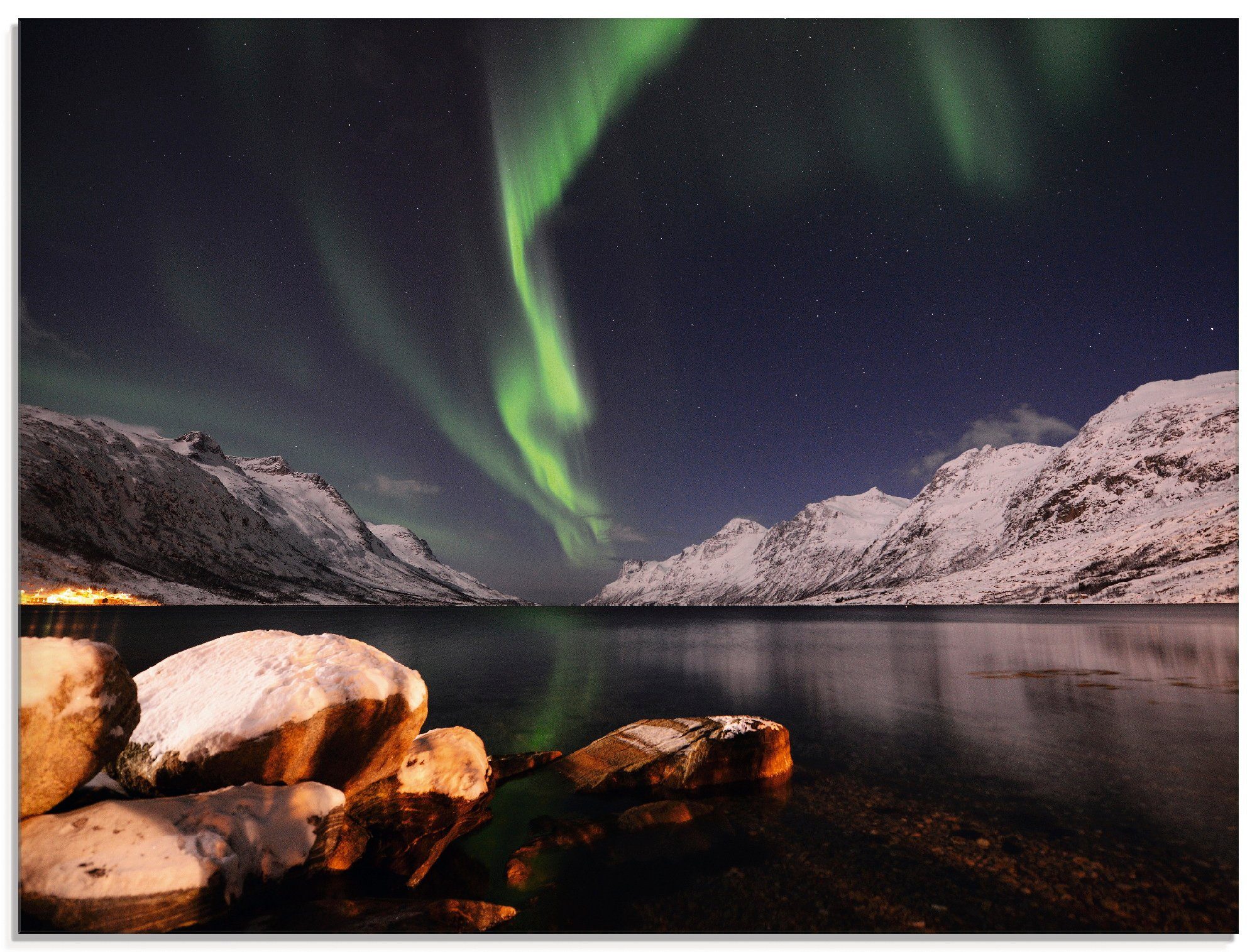 (1 Größen Artland in Glasbild Nordlicht II, St), Norwegen Himmel verschiedenen