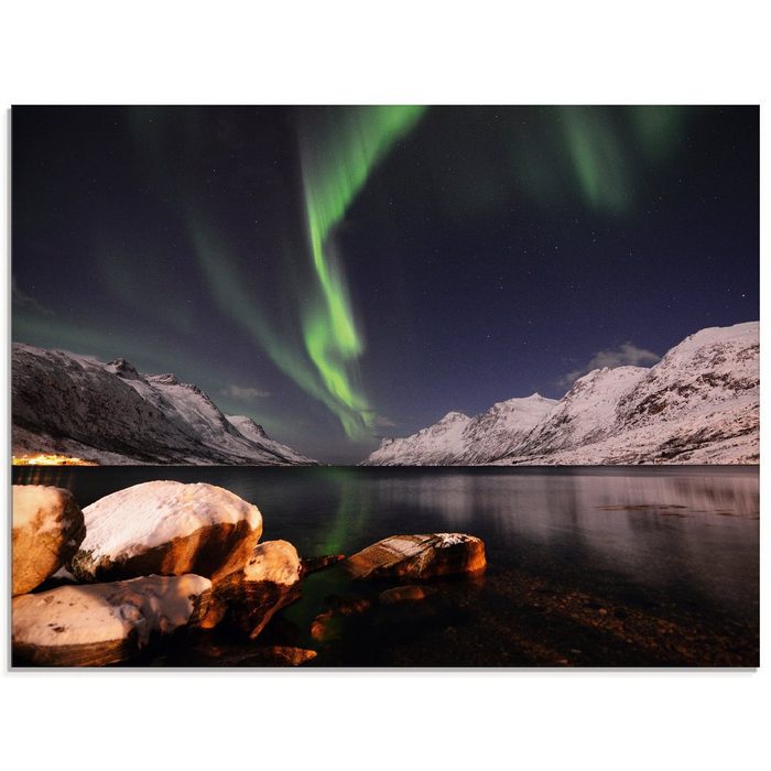 Artland Glasbild Nordlicht Norwegen II Himmel (1 St) in verschiedenen Größen