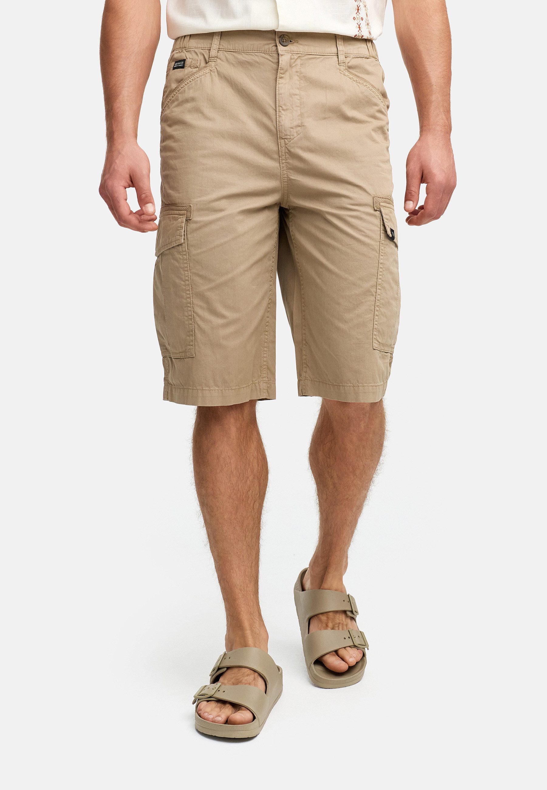 INDICODE Cargoshorts Herren INNadim Cargoshorts aus Baumwolle mit elastischen Einsätzen am Bund für eine flexible Passform