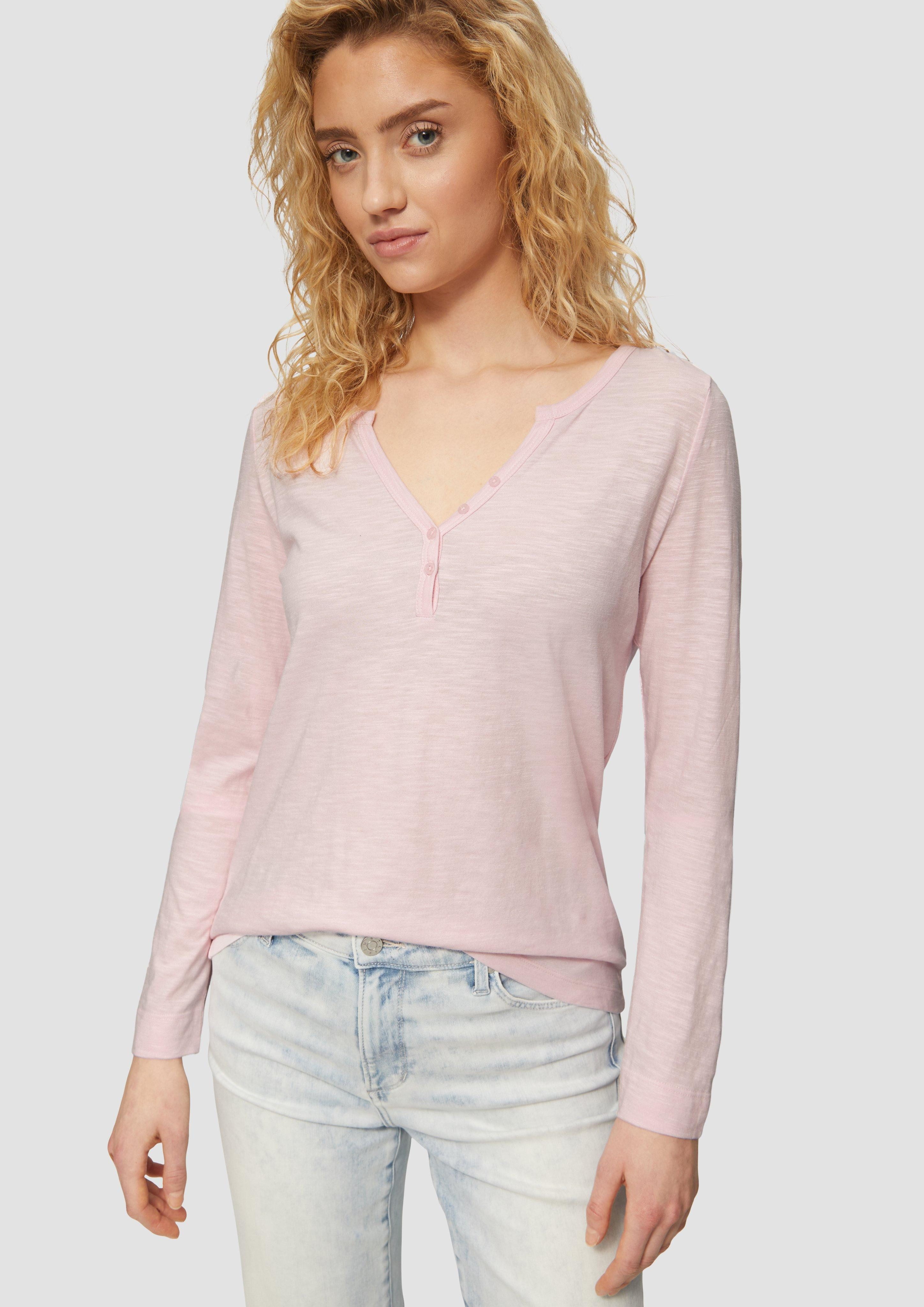 s.Oliver Langarmshirt Langarmshirt mit Henley-Ausschnitt und günstig online kaufen