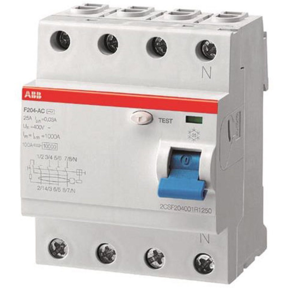 ABB Sicherheitsrelais ABB 2CSF204101R1630 F204A-63/0,03 Fehlerstrom-Schutzschalter A 4pol