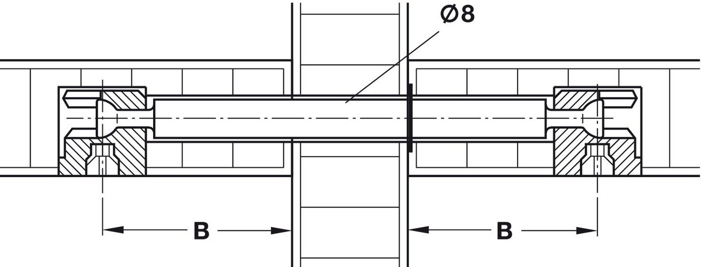 Thumbnail - Häfele Dübel-Set Doppelbolzen Minifix Seegerring Bolzenbohrung 8mm Mittelwandverbinder, (10-tlg)