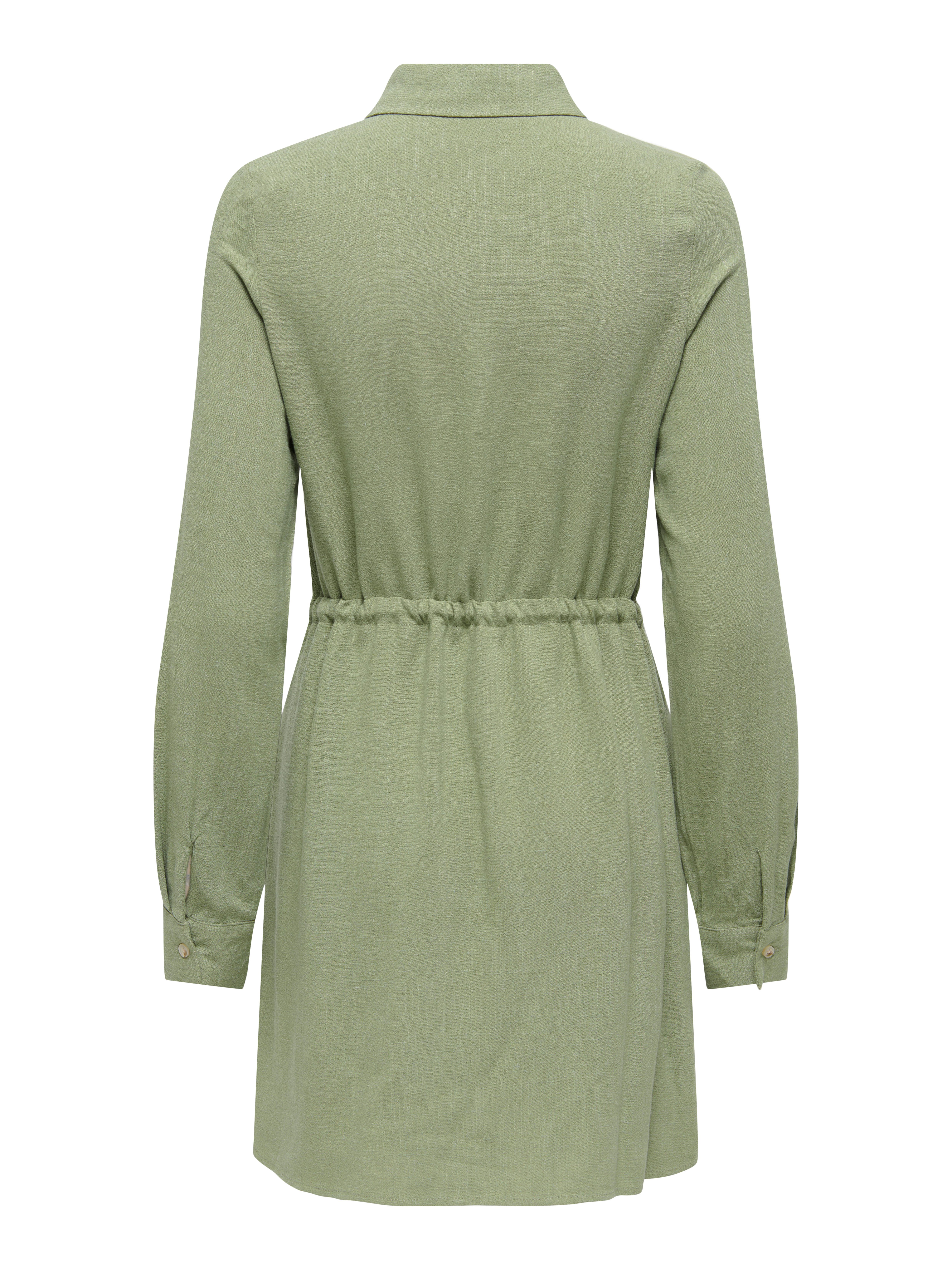 ONLY Blusenkleid ONLSIESTA L/S LINEN BL SHIRT DRESS PNT Viskosemischung, regular fit, mit Leinen