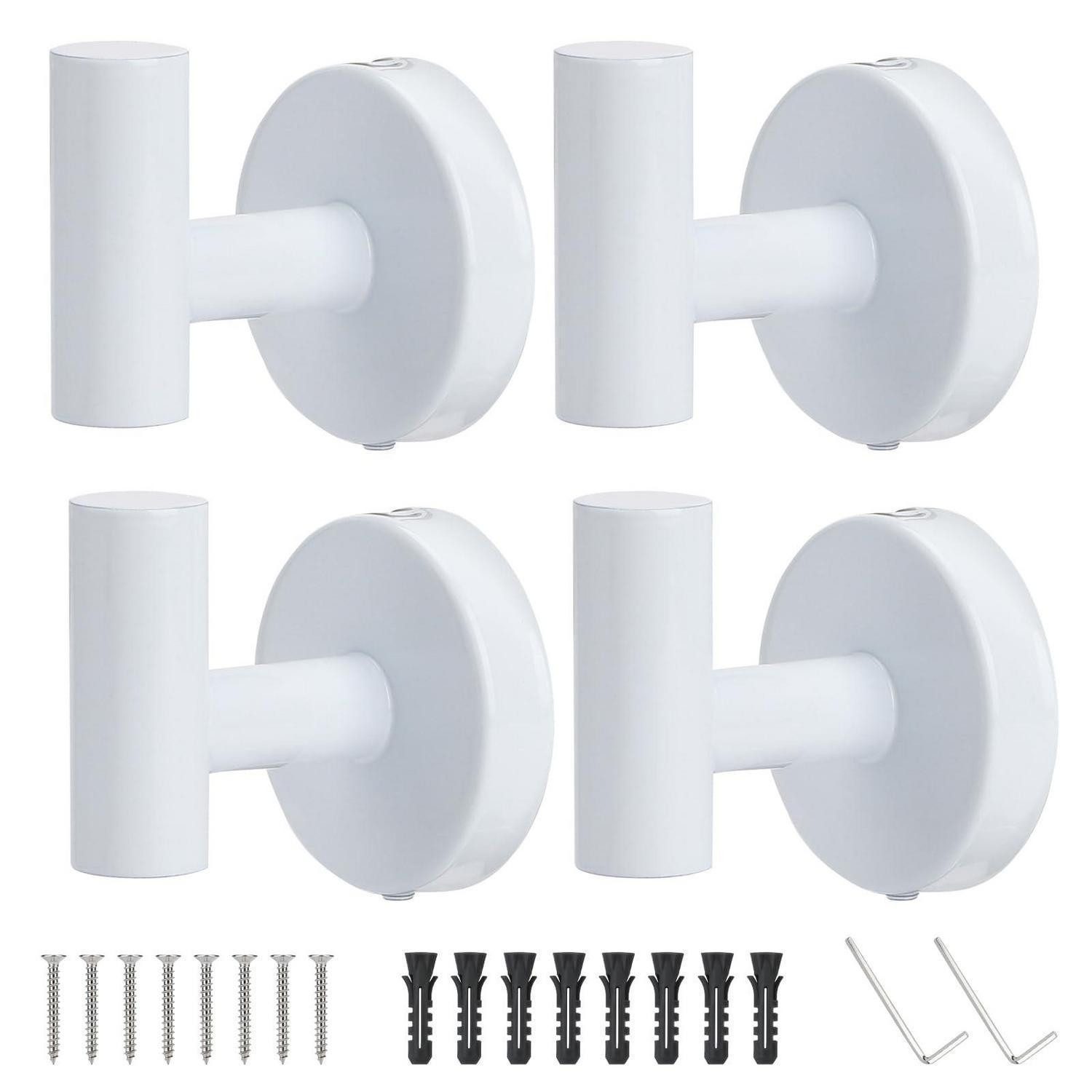 LuxusKollektion Wandhaken Garderobenhaken 4er Set Weiß Edelstahl, (4-St)