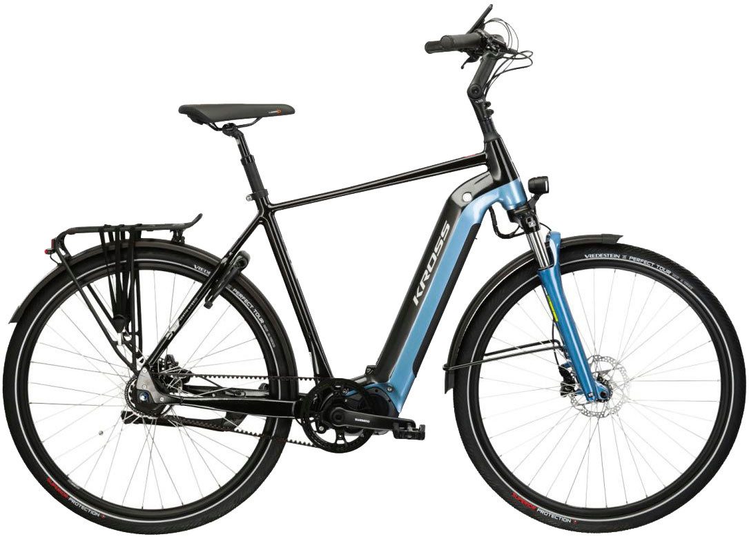 Kross E-Bike Cityrad E-Citybike Sentio Hybrid 7.0 28 Zoll schwarz, 8 Gang Shimano ALFINE Schaltwerk, Nabenschaltung, Mittelmotor, 500 Wh, Pedelec, Elektrofahrrad für Damen und Herren