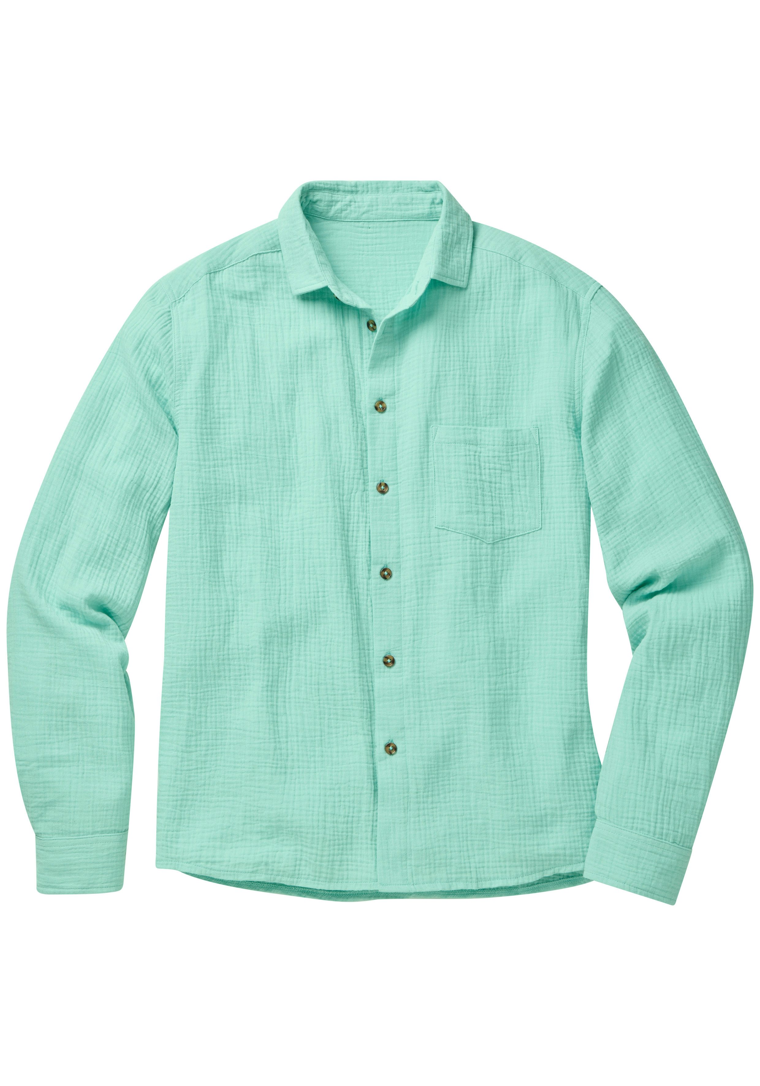 Beachtime Langarmhemd Regular fit Langarm, Freizeithemd aus Musselin-Ware. € 39,99