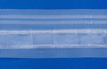 Gardine Wellenfalten - transparent / Breite: 80mm / 1:2.0 - L101, rewagi, Verkaufseinheit: 5 Meter