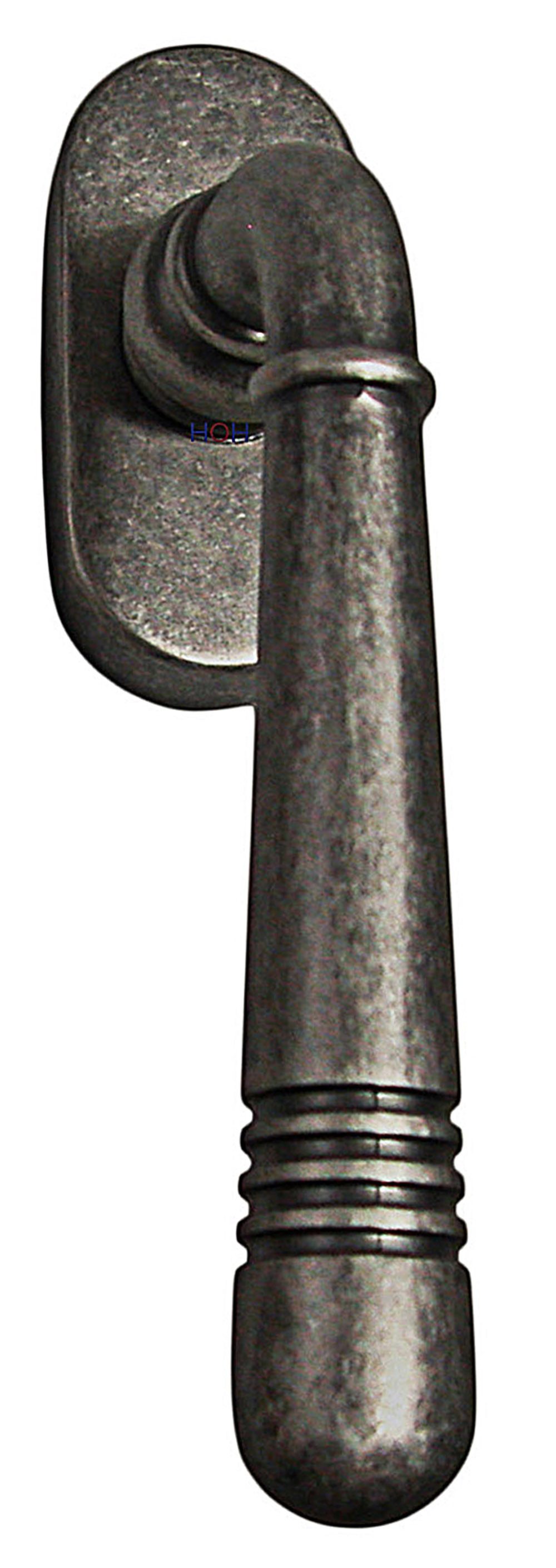 Fenstergriff Fenstergriff Set FG Helena 1675 Antik Grau Rasterolive Fensterbeschlag, 1 x FG Helena Antik Grau, L: 12.4 cm, 45 Grad Rasterung