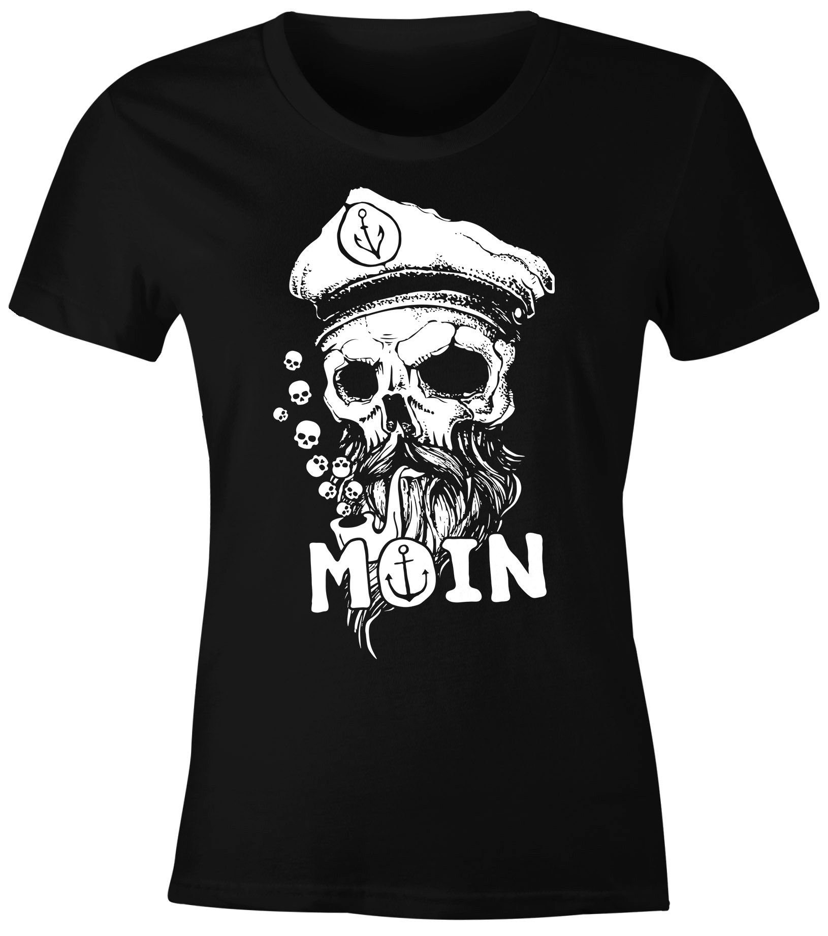 Neverless Print-Shirt Damen T-Shirt Moin Kapitän günstig online kaufen