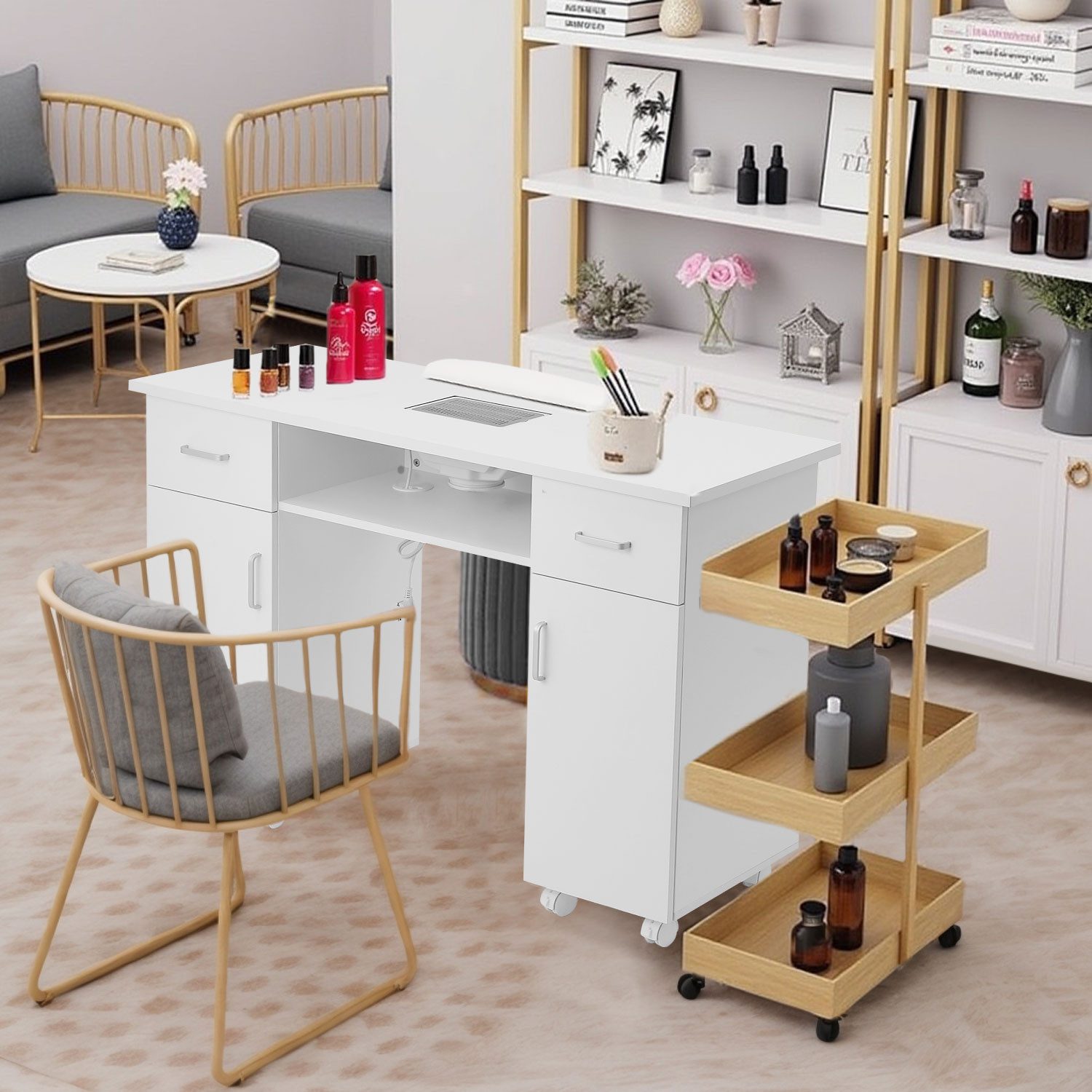 DARDVORLAG Arbeitstisch Profi Maniküretisch, Nageltisch mit 2 Schubladen un günstig online kaufen