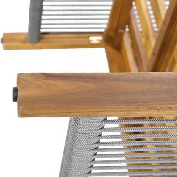 REDOM Gartenlounge-Set Gartenmöbel Rope Seil Geflecht, (4-tlg), Polyattan Loungeset mit Holzrahmen