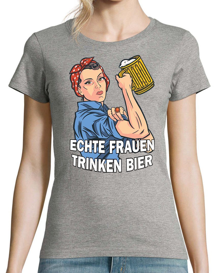 Youth Designz T-Shirt Echte Frauen Trinken Bier Damen Shirt mit lustigem Fr günstig online kaufen