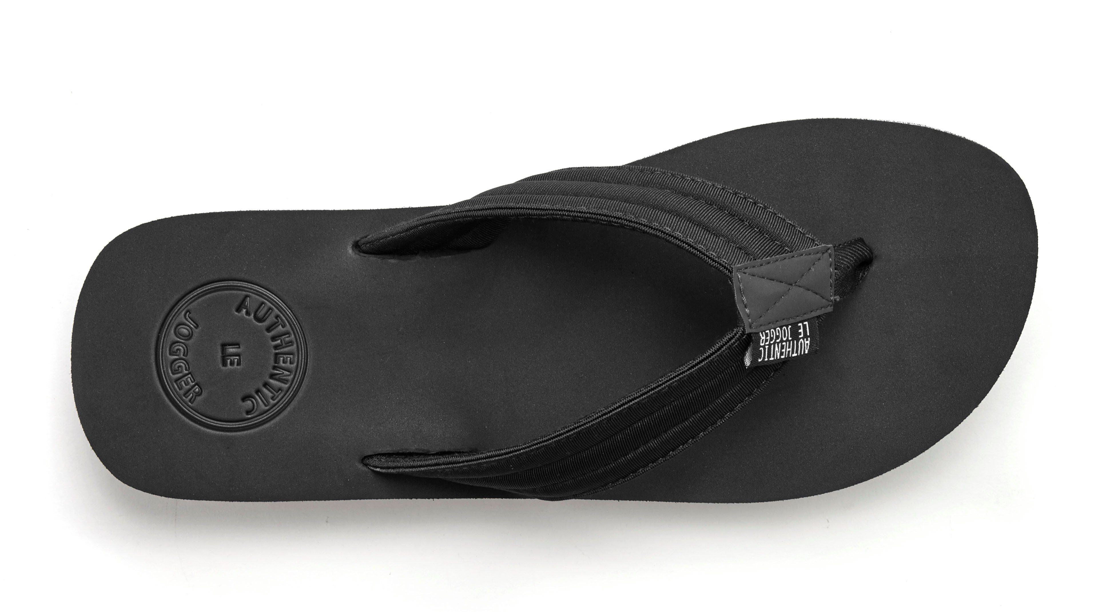 AUTHENTIC LE JOGGER Badelatsche, Flip Flop, Badepantolette, Badeschlappe, Sommerschuhe Badezehentrenner Pantolette, Zehentrenner mit ultraleichter Sohle Unisex VEGAN