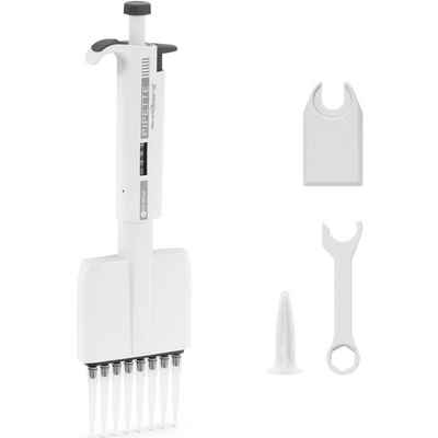 Steinberg Systems Tropfer Mehrkanalpipette 8-Kanal-Pipette für 8 Spitzen 0,05 - 0,3 ml (50 - 300