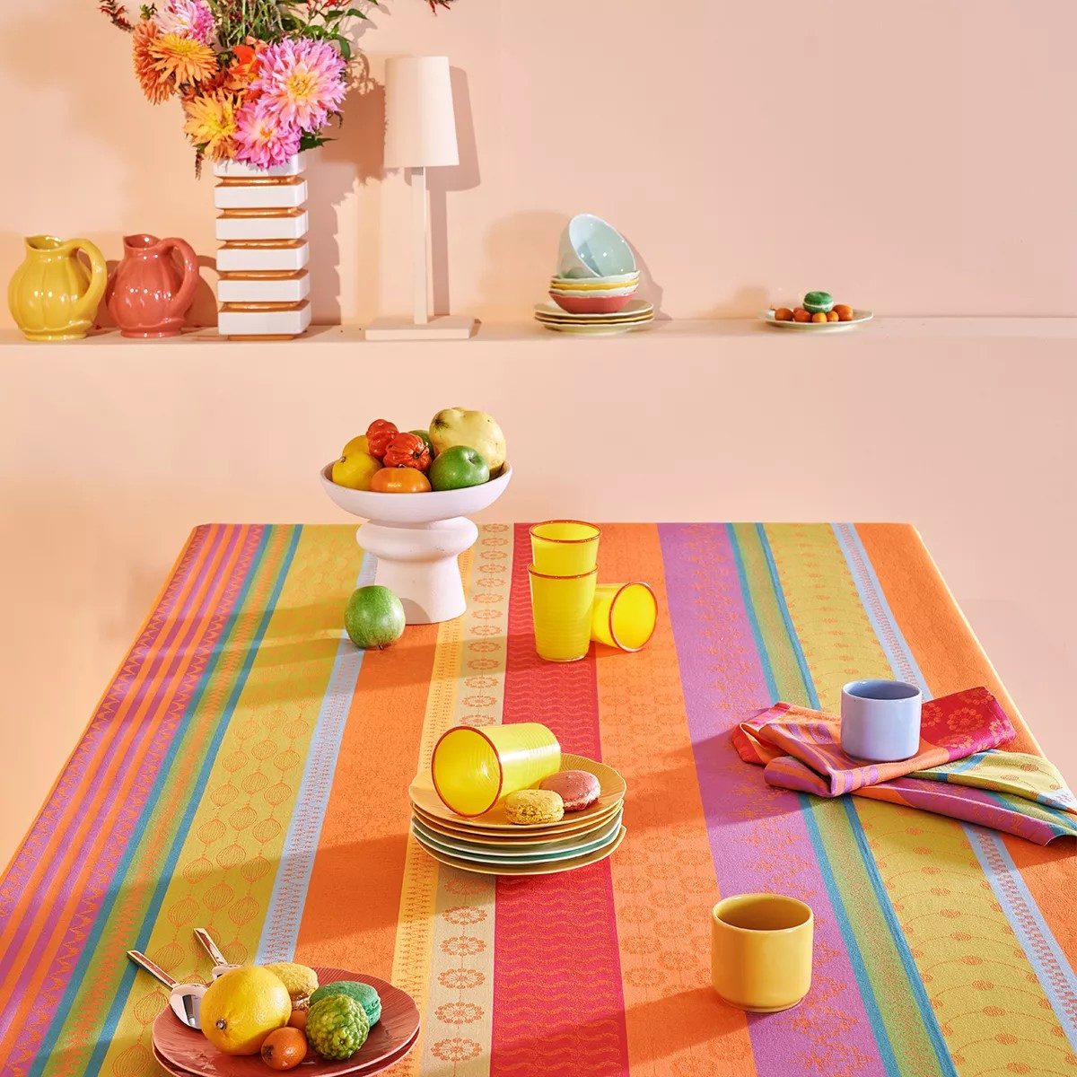 Garnier Thiebaut Tischdecke Mille Broderies Samba - Baumwolle
