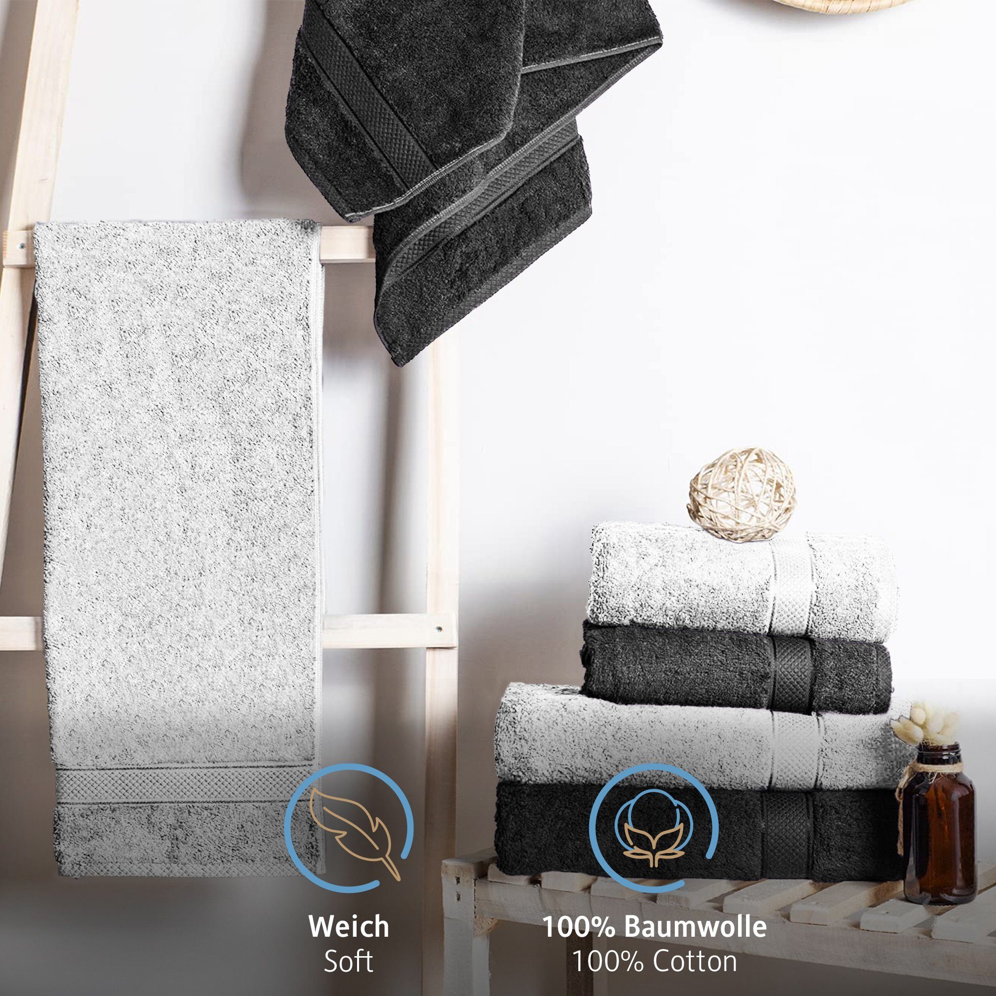 Komfortec Badetücher 100% Baumwolle, 470 g/m², günstig online kaufen