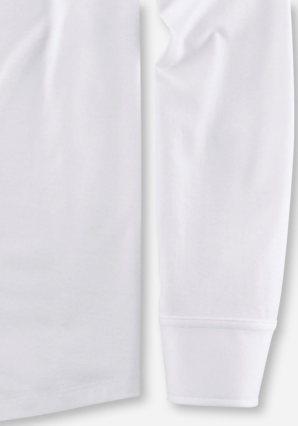 OLYMP Langarm-Poloshirt Modern weiss Fit