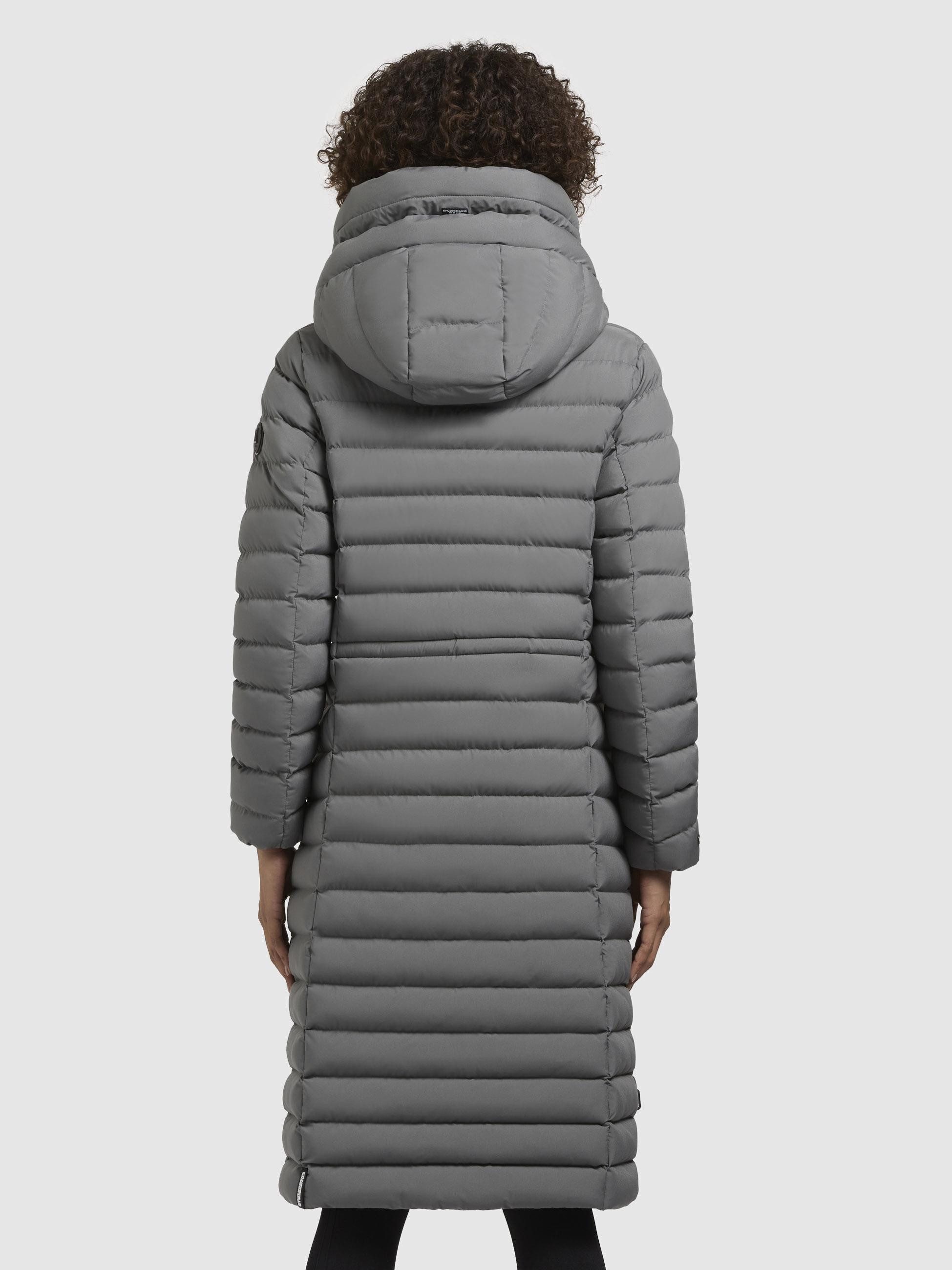 khujo Steppjacke Imes-YM Steppmantel mit hohem Kragen und silbrig glänzendem Innenfutter