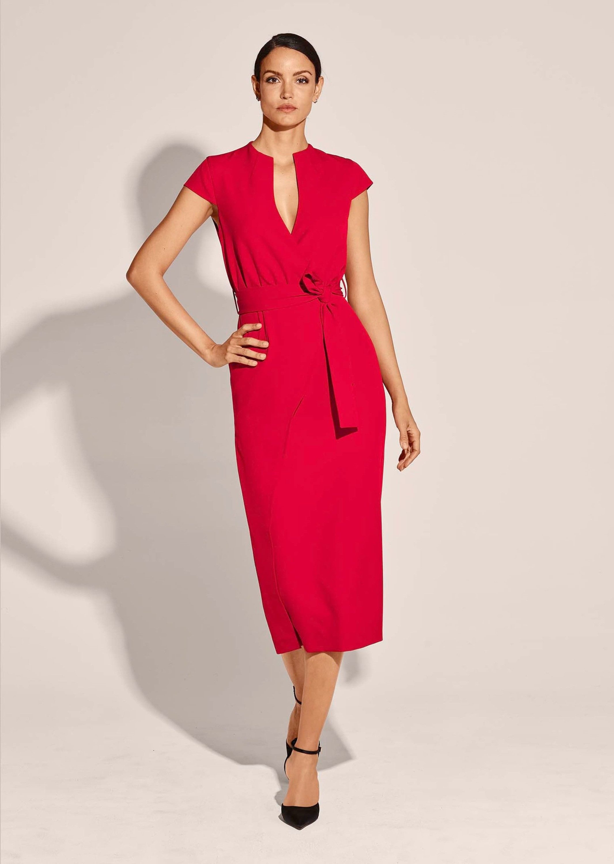 MADELEINE Maxikleid Elegantes Midi-Kleid in Wickeloptik günstig online kaufen