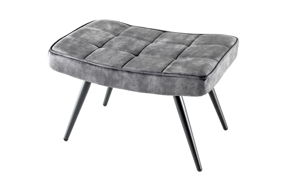 riess-ambiente Fußhocker SCANDINAVIA grau / schwarz (Einzelartikel, 1 St), Wohnzimmer · Samt · Metall · Scandinavian Design. € 49,95