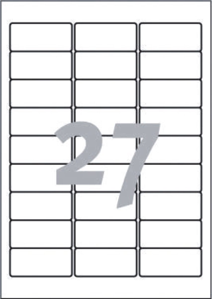 Etiketten Etiketten Inkjet/Laser/Kopier 63,5x29,6mm weiß VE=20 Blatt